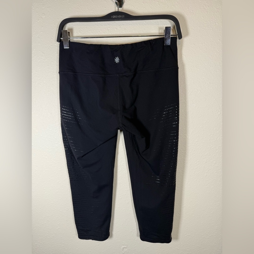 Athleta Gel Chaturanga Capri Black Women Medium Activewear Gym Stretch - Picture 6 of 12
